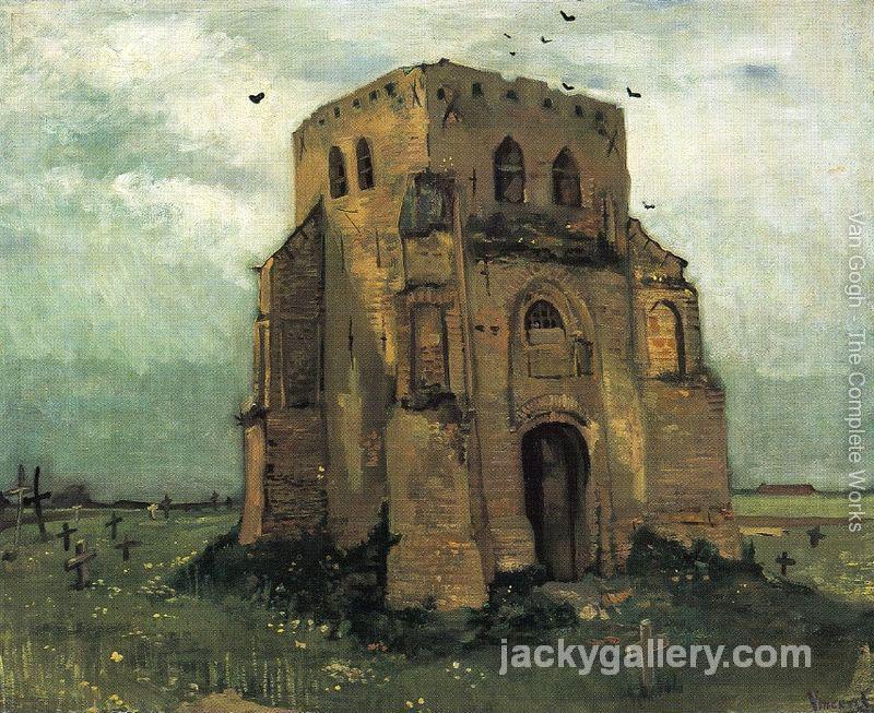 Country Churchyard and Old Church Tower, Van Gogh painting